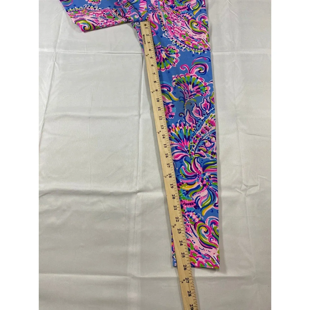 Lilly Pulitzer Girls XL 12-14‎ Blue Pink Paisley Floral Print Leggings Pants